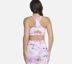 SKECHERS GO WALK Seascape Floral Zip Front Bra CRMT New