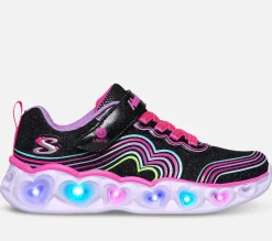 SKECHERS Heart Lights - Retro Hearts BKMT Discount