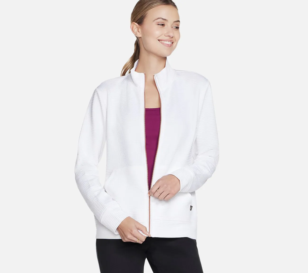 SKECHERS The Hoodless Hoodie GO WALK Everywhere Jacket WHT Sale