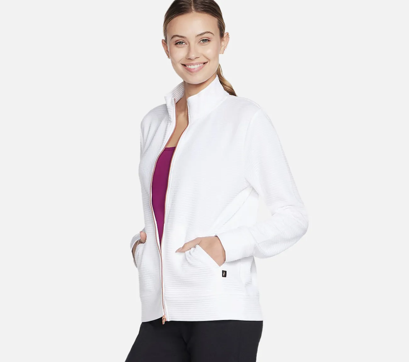 SKECHERS The Hoodless Hoodie GO WALK Everywhere Jacket WHT Sale